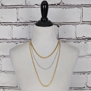 Gold and Silver Necklace Set